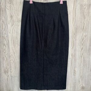 Urban Renewal Blue  Midi Pencil Skirt with Slit for Work